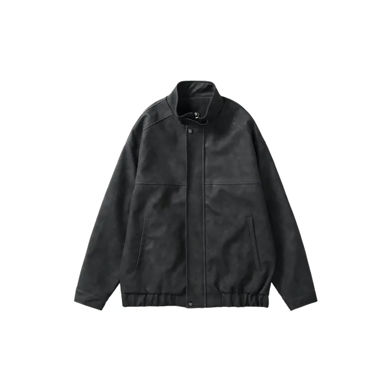Casual Retro Artificial Leather Jacket-8