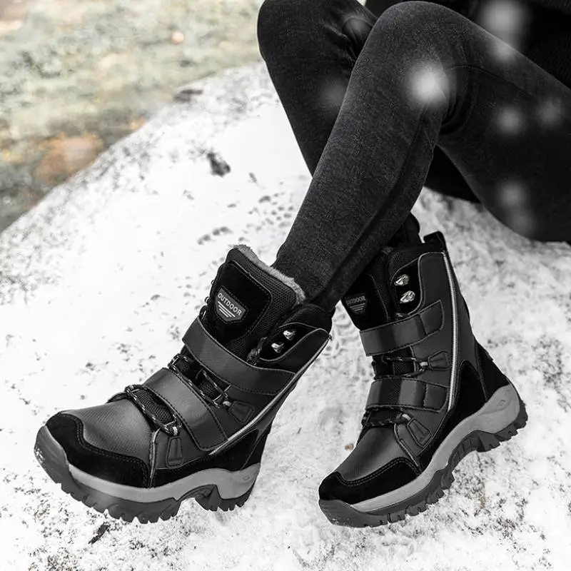 Leather Waterproof Warm Snow Boots-4