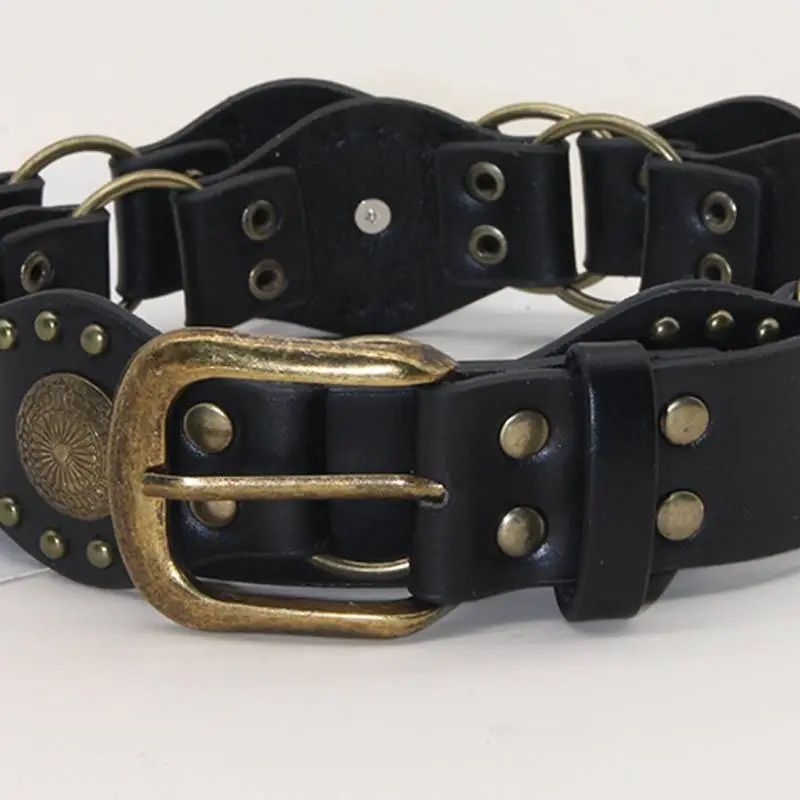 Retro Studded Leather Belt-1