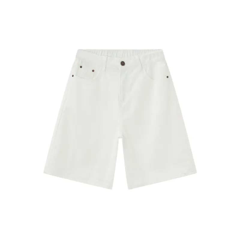 Simple Loose Denim Shorts Unisex-11