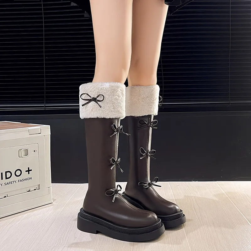Retro Fashionable Warming Knee High Boots-4