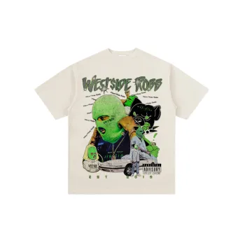 Hip Hop Robb Print Retro Short Sleeved T Shirt