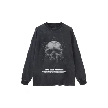 Fashionable Washed Skull T Shirt