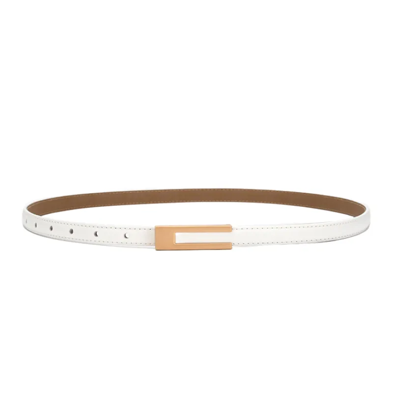 Retro Plain Leather Belt Women-6