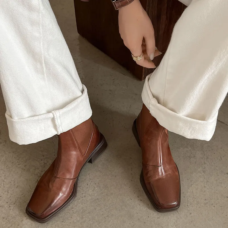 Elegant PlainAnkle Boots-6
