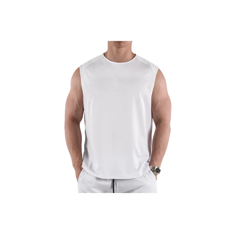 Sporty Breathable Blended Synthetic Fabrics Vest-4