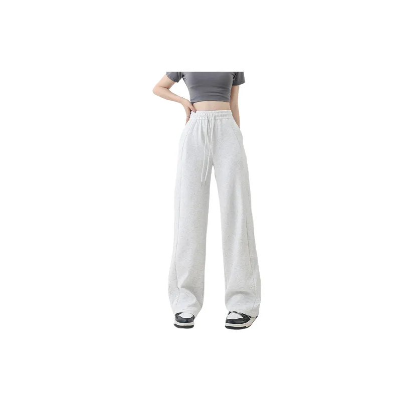 Loose Straight Leg Cotton Casual Pants Women-0