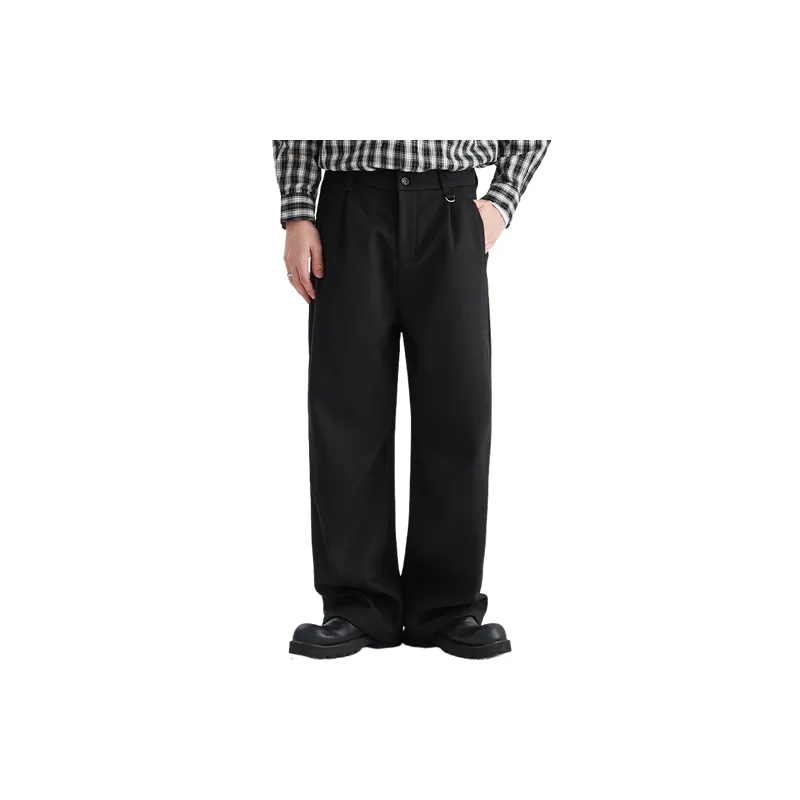 Fashionable Loose Straight Leg Cotton Blended Fabric Casual Pants-7