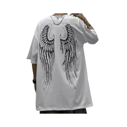 Hip-Hop Wings Print Loose T-Shirt