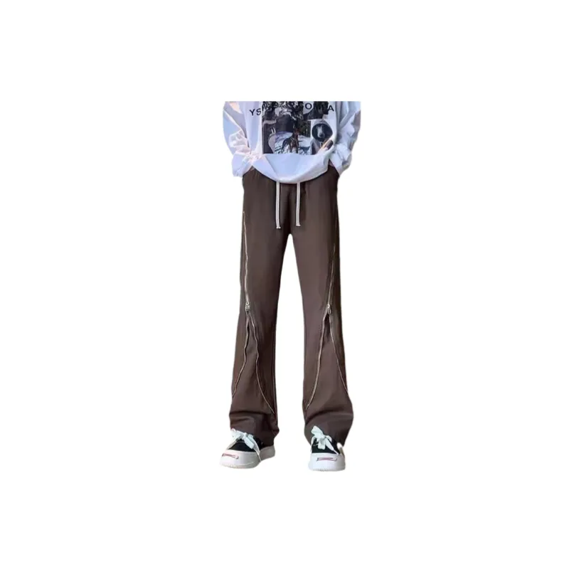 Fashionable Zipper Denim Cargo Pants-0