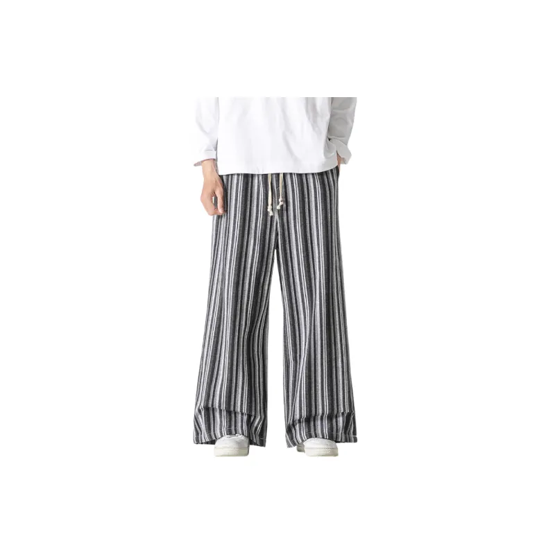 Retro Loose Cotton Blended Fabric Casual Pants-0