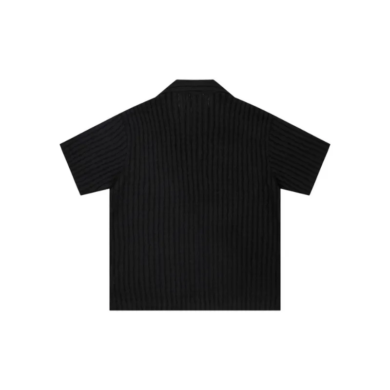 Trendy Hollow Out Polyester Shirt-5