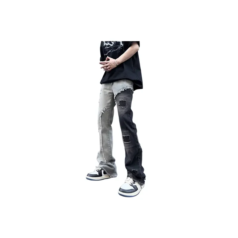 Trendy Straight Ripped Jeans-0