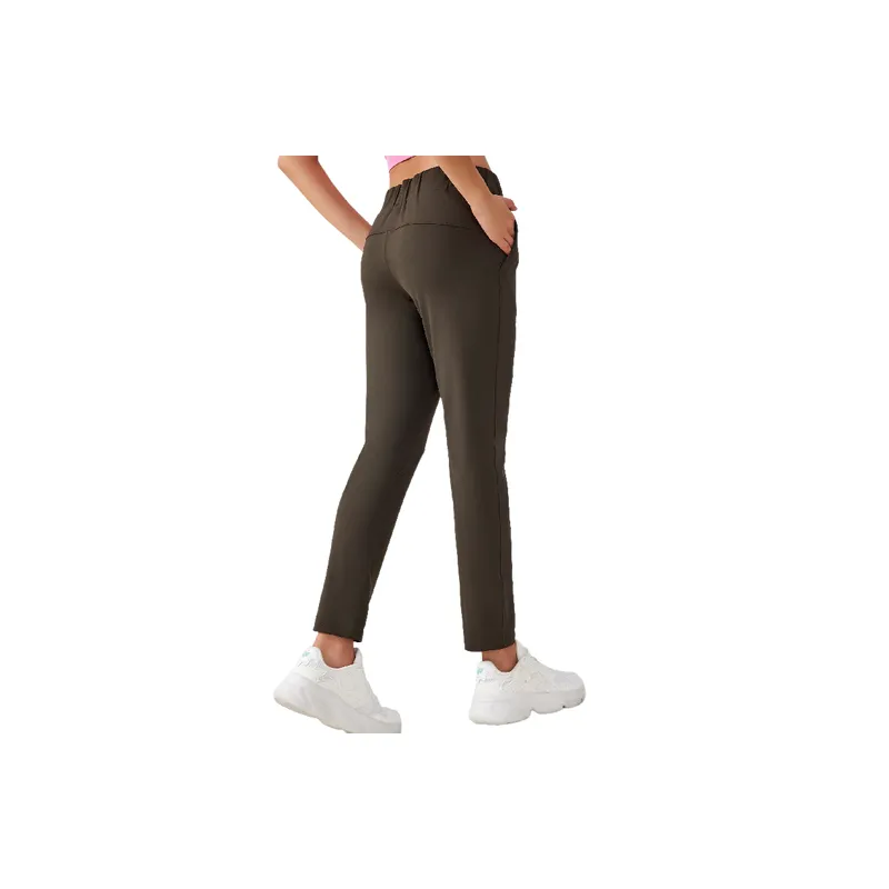 Loose Straight Leg Cotton Blended Fabric Sports Pants Women-5