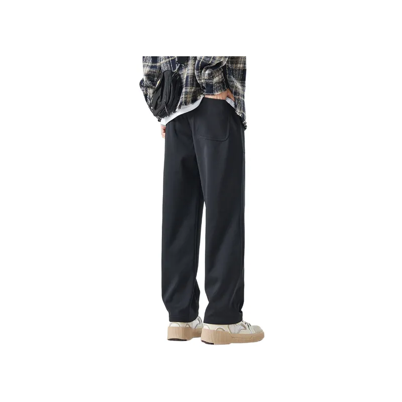 Stitching Design Twill Straight Pants-7
