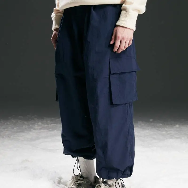 Retro Loose Blended Synthetic Fabrics Baggy Casual Pants-9
