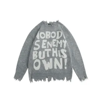 Street Distress Polyester Sweater