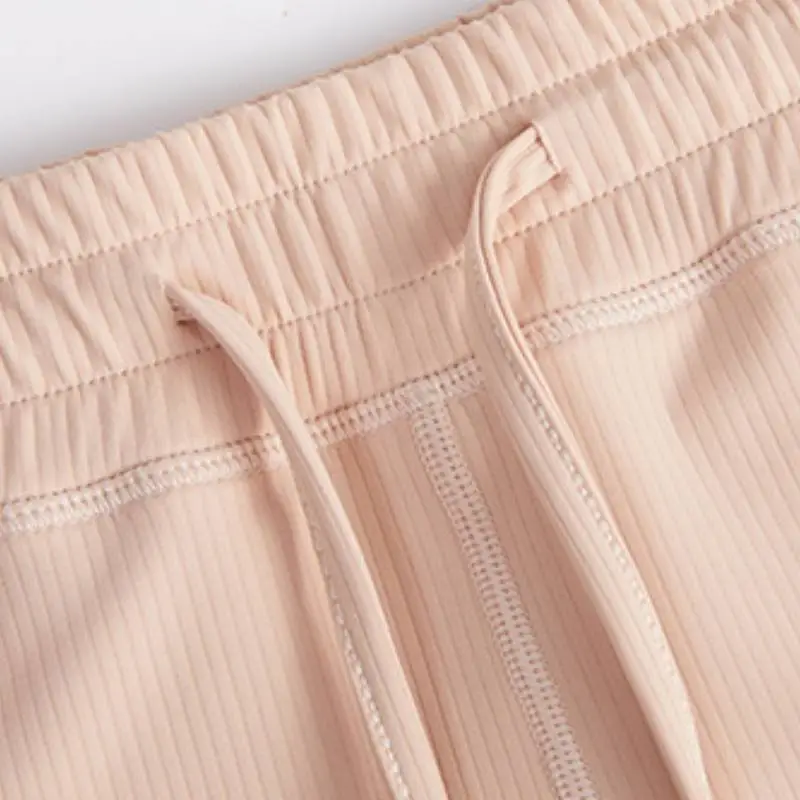 Sporty Plain Nylon Workout Pants Women-6
