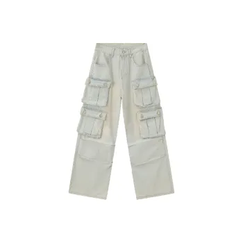 Fashionable Loose Cotton Blended Fabric Cargo Pants