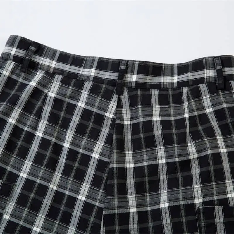 Loose Plaid Cotton Casual Pants Unisex-2