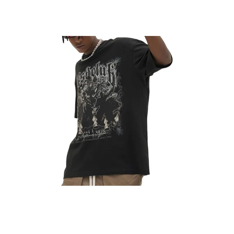 White Printing Cotton T Shirt-2