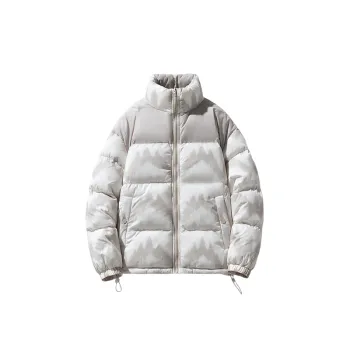 Fabric Snow Mountain Pattern Embroidered Vertical Collar Thickened Cotton Coat