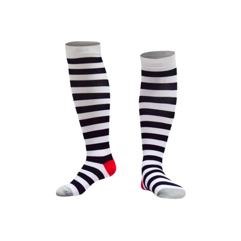 Casual Striped Nylon Yarn Mid Calf Sock-1