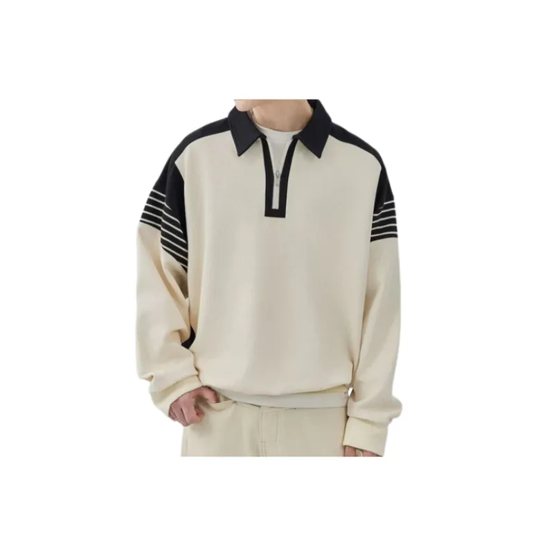 Casual Color Contrast Loose Polo-0