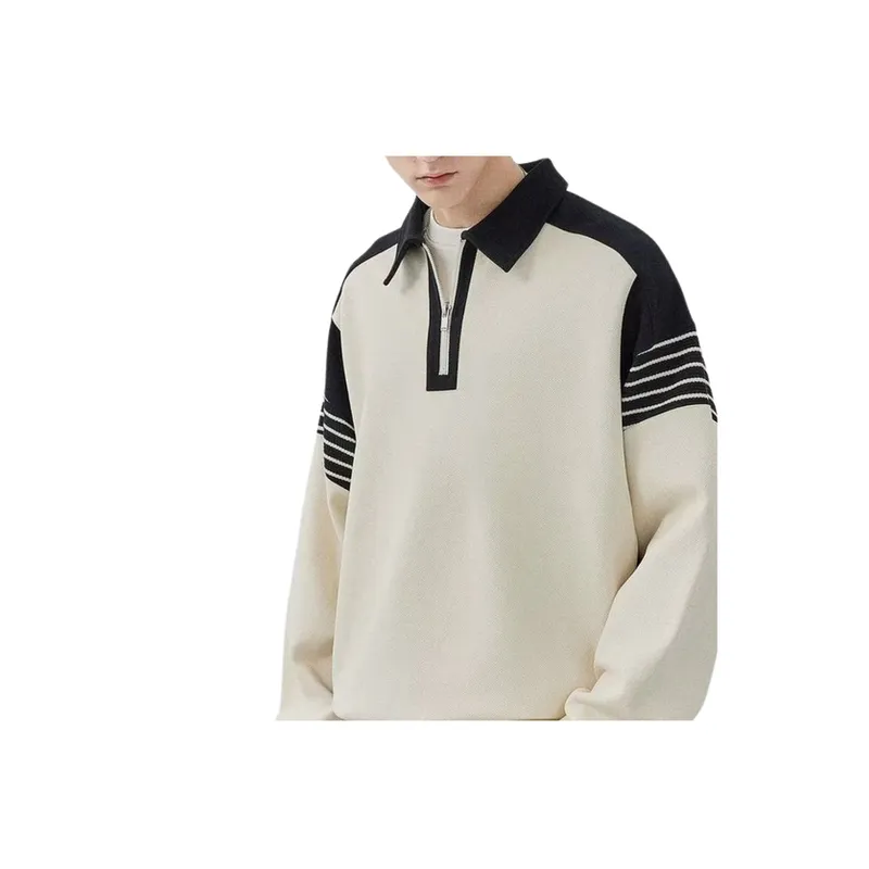 Casual Color Contrast Loose Polo-1