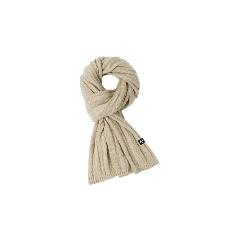 Retro Plain Knit Scarf-0