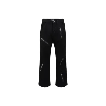 Street New Hip hop Zipper Decorative Niche Design Casual Loose Straight Jeans