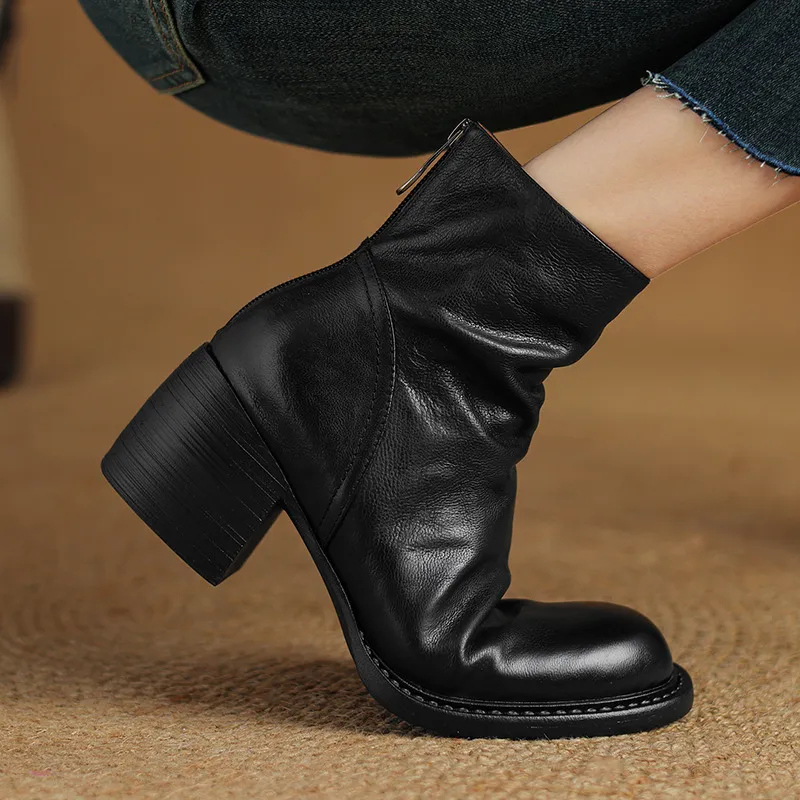 Funky Zipper Ankle Boots-6