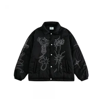 Loose Embroidered Cotton padded Jacket