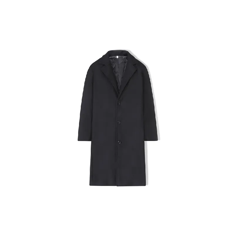 Street Simple Woolen Fabric Coat-4