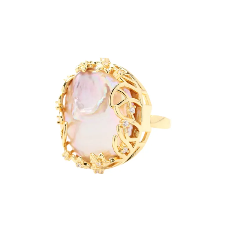 Retro Pearl Two Color Ring-4