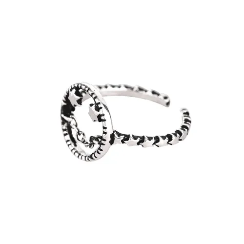 Retro Hollow Star Shaped Smiley Face Ring
