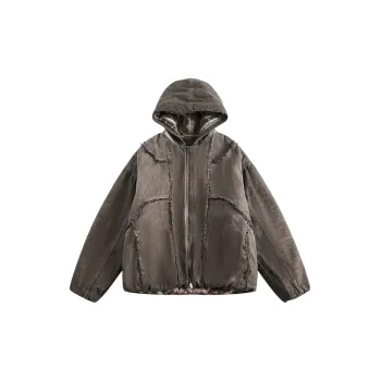 Retro Plain Cotton Quilted Jacket