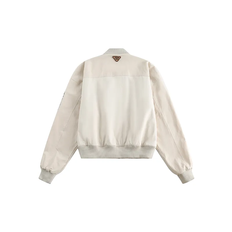 Retro Ethnic Style Pattern Stitching Bomber Jacke-1