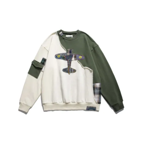 Retro Ethnic Airplane Patch Pullover