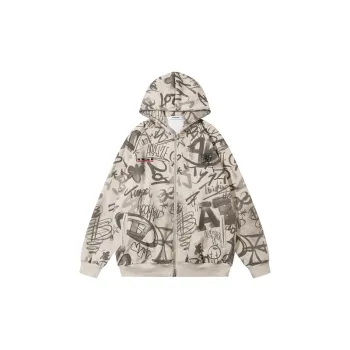 Fashion Full Print Graffiti Cardigan Design Jacket