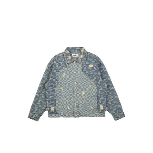 Ripped Cashew Flower Patchwork Denim Jacket