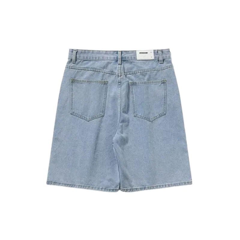 Sporty Loose Denim Shorts-4