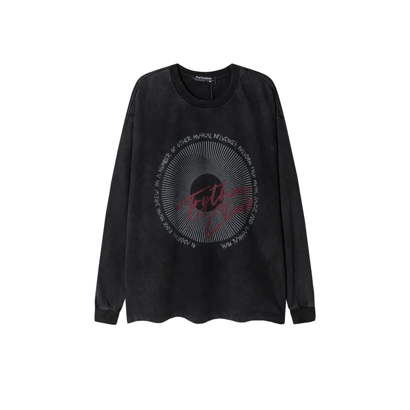 High Street Letter Printing Loose Crewneck Sweatshirt-0