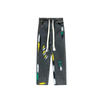 Trendy Retro Graffiti Straight Pants
