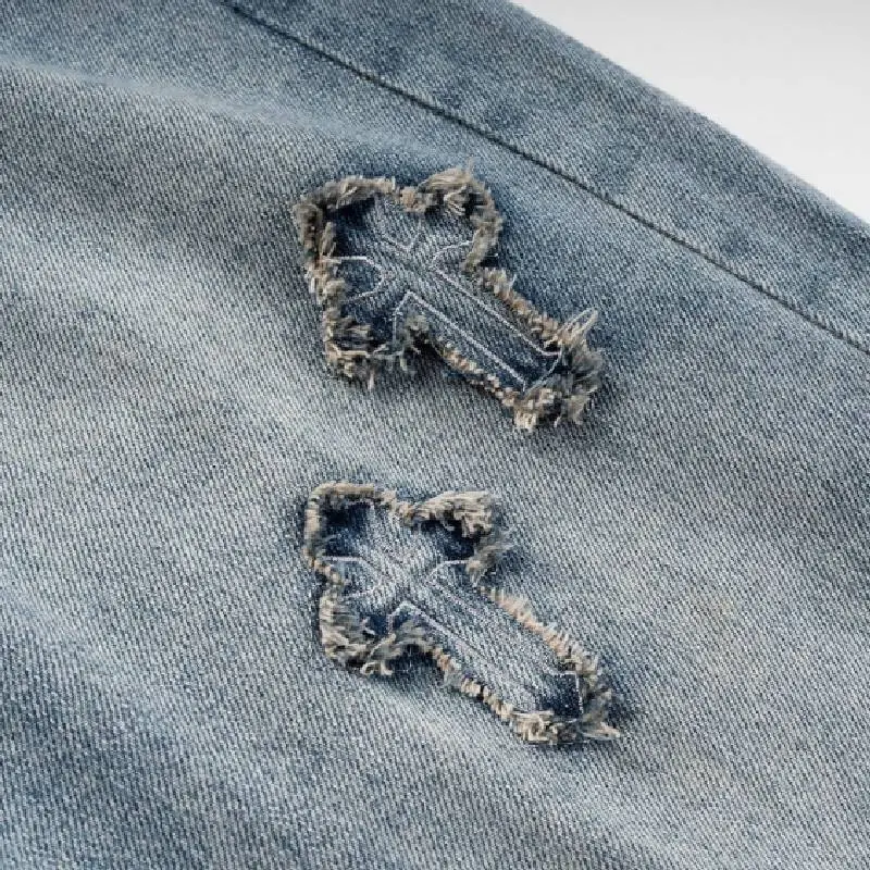 Fashionable Embroidery Straight Leg Jeans-2