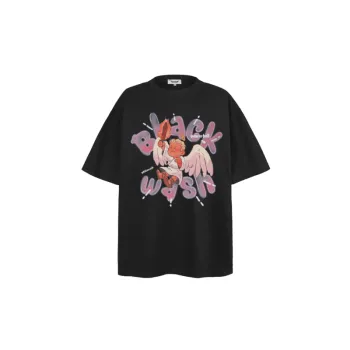 Cartoon Angel Warrior Graffiti Short sleeved T shirt
