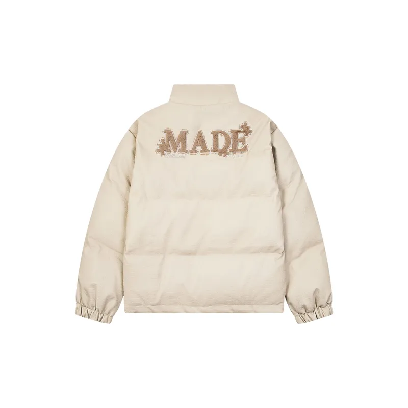 Embroidery Loose Blended Synthetic Fabrics Quilted Jacket-5