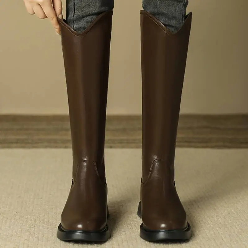 Simple Soft Knee High Boots-1