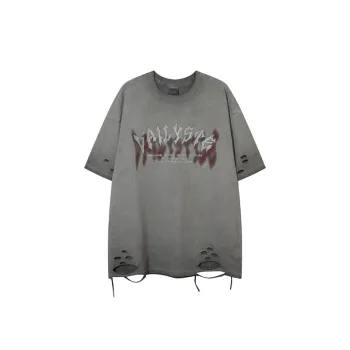 Vintage Washed Old Rough Short sleeved T shirt