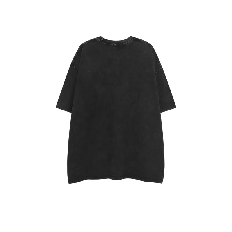 Washed Skull Print T Shirt-1